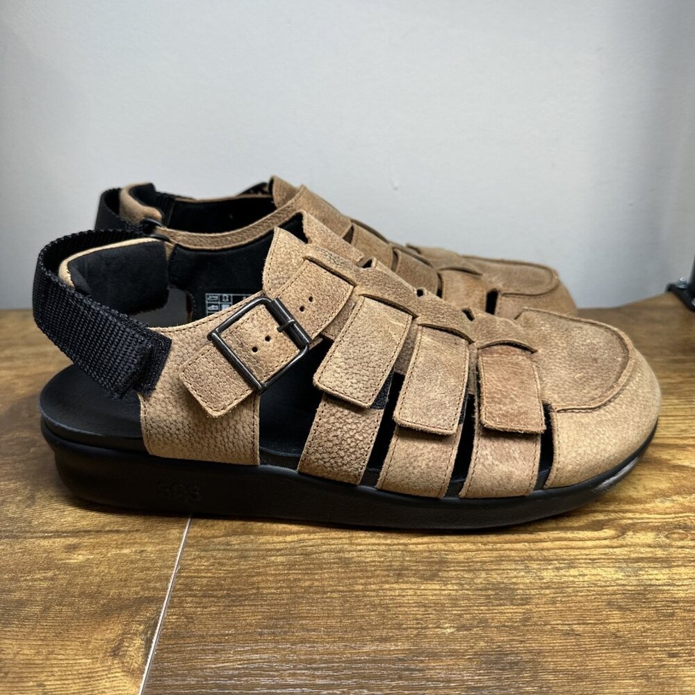 SAS Endeavor Sandals Mens 11 Fisherman Brown Stampede Leather Finish